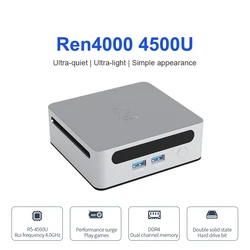 New Mini PC Ren4000 4500U 1500MHZ GPU AMD Ryzen5 4500U Windows 10/11 DDR4 Suporte 64GB 3200MHz RAM WiFi6 NUC Desktop Game PC