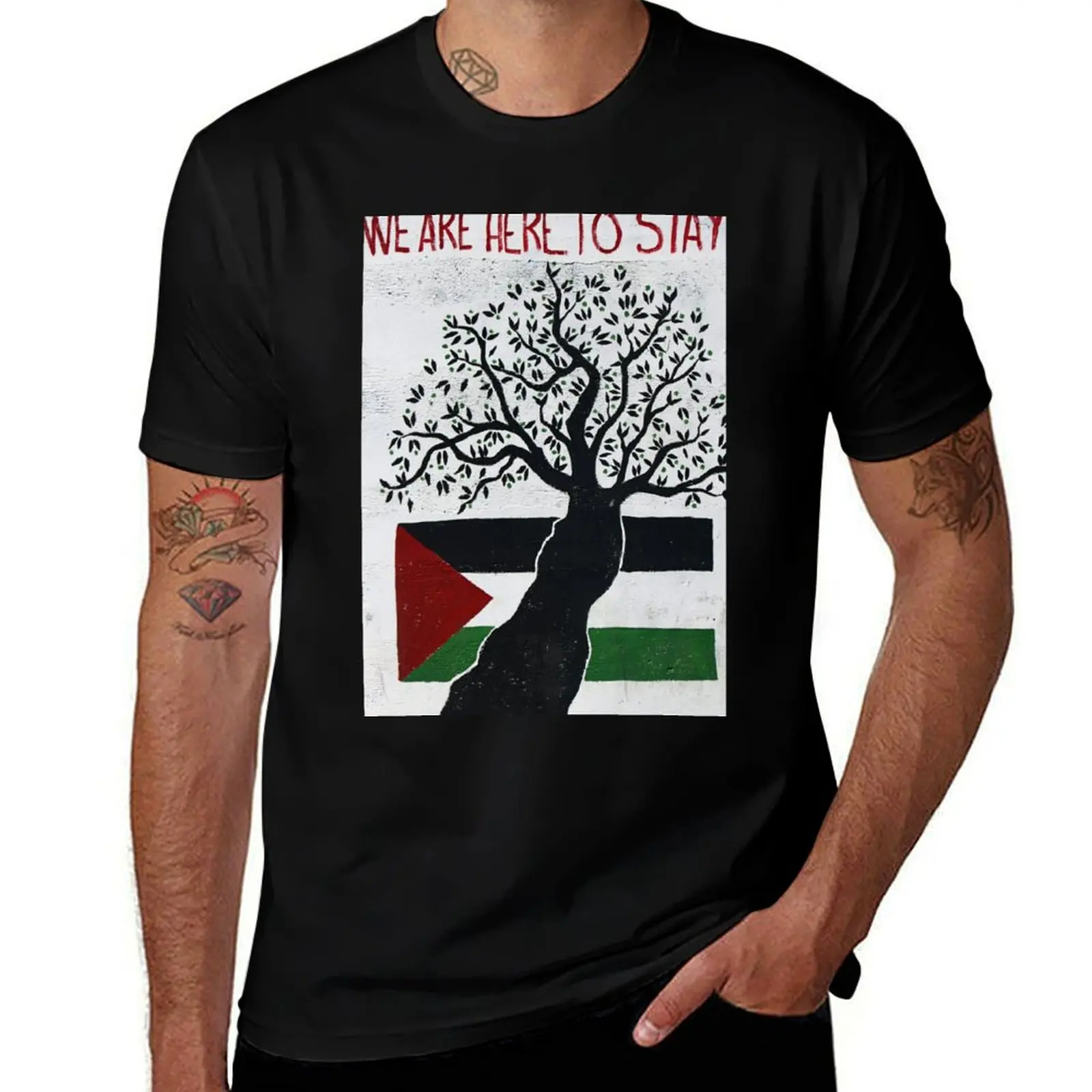 

We are here to stay T-Shirt Holiday Casual Short Sleeve Top
