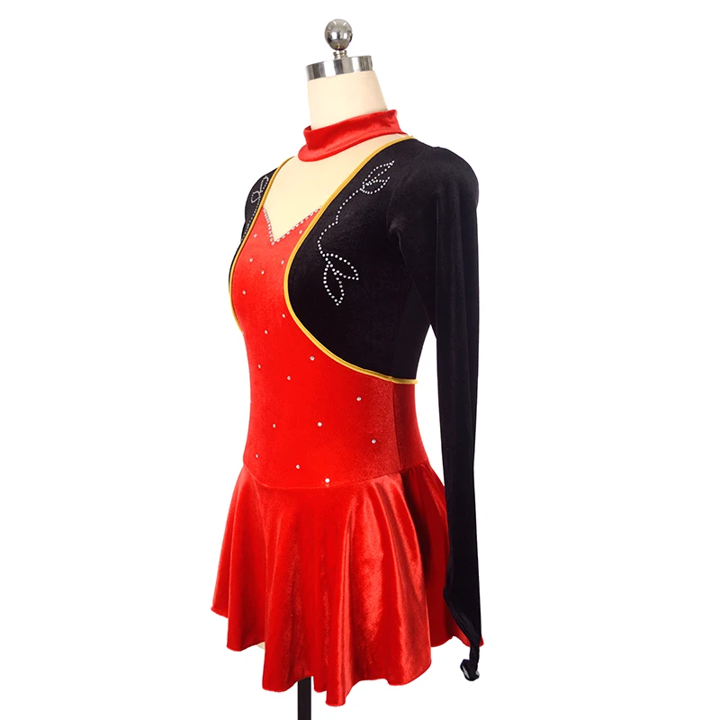 Nasinaya Figure Skating Dress Customized Competition Women's Children's Rhythmic Gymnastics Dance Red Velvet Performance Dress