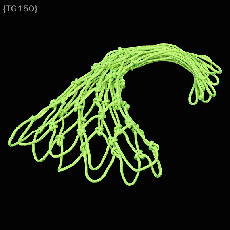 High Visibility Night Basketball Net, Glowing Fluorescent Green Nylon Net For Low Light Training & Evening Games