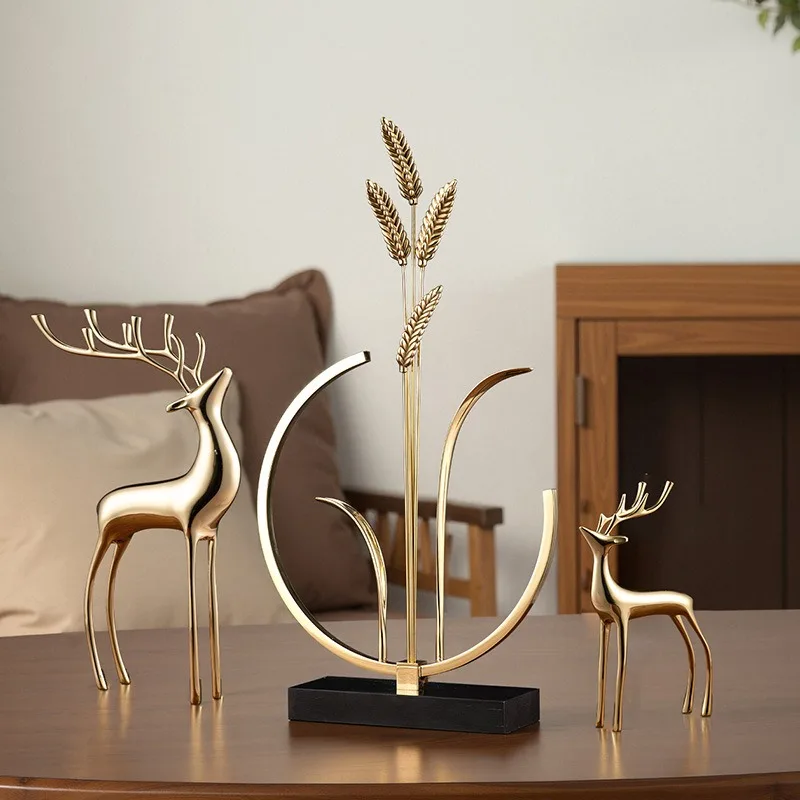 

Wheat ear ornament marble base home decoration opening business gift table