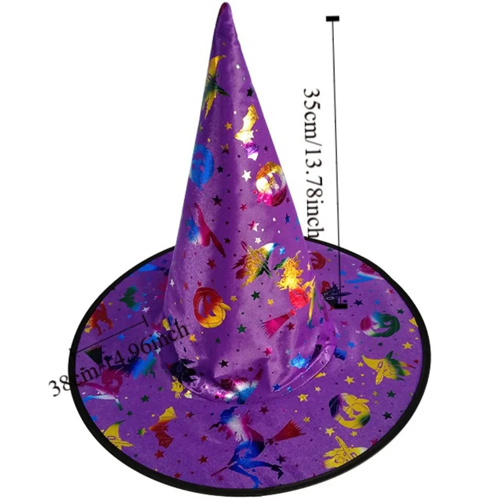 Colorato cappello da strega di Halloween modello teschio puntelli per feste berretto da mago per bambini puntelli per costumi cosplay accessori cosplay di Halloween