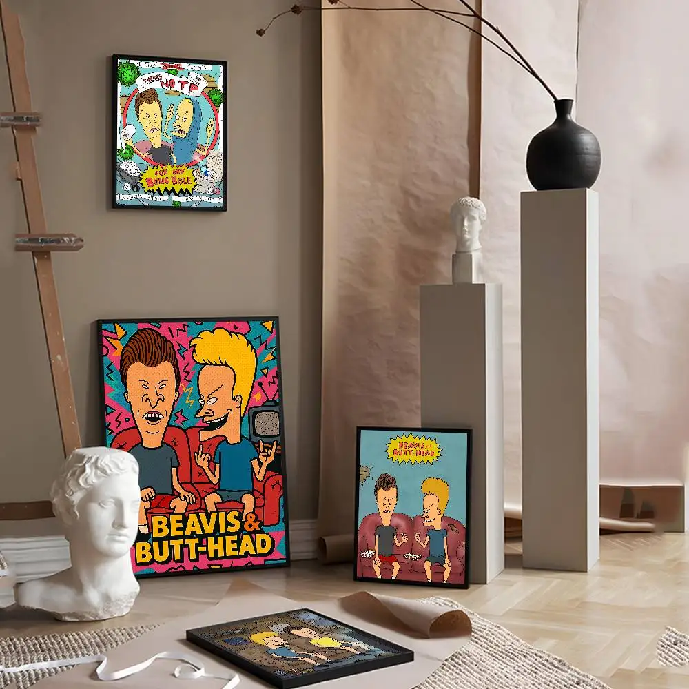 Anime B-Beavis And Butthead Classic Vintage Posters HD Quality Wall Art Retro Posters for Home Room Wall Decor