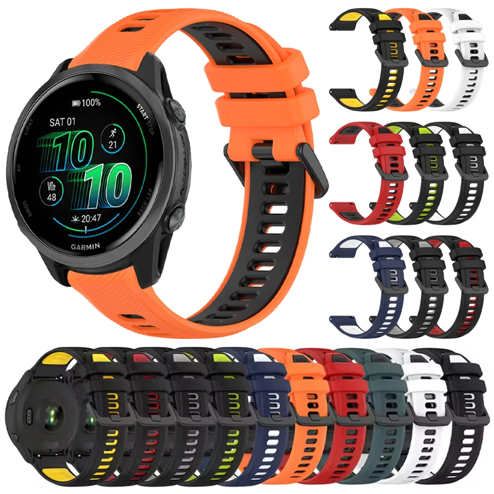 الأصلي حزام (استيك) ساعة 20 مللي متر 22 مللي متر ل Garmin Forerunner 265 255 245 165 حزام الموسيقى Vivoactive 6 5 Venu 3 2 الرياضة سيليكون سوار #1