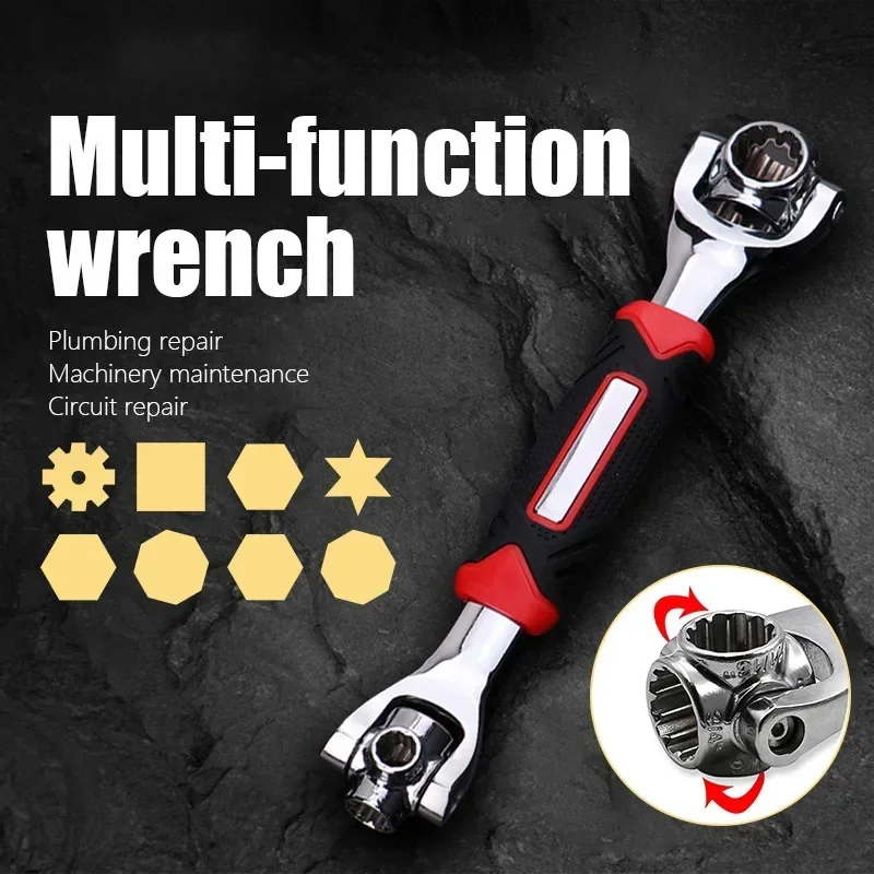 

52 in 1 Universal 360 Degree Rotary Wrench, Multifunctional Socket Wrench Combination, Manual Tool for Car Maintenance
