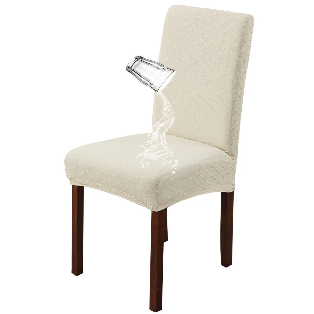 1pc/2pcs/4pcs/4pcs All Season Diamond Jacquard Waterproof Chair Protector Covers for Dining Room Light Luxury
