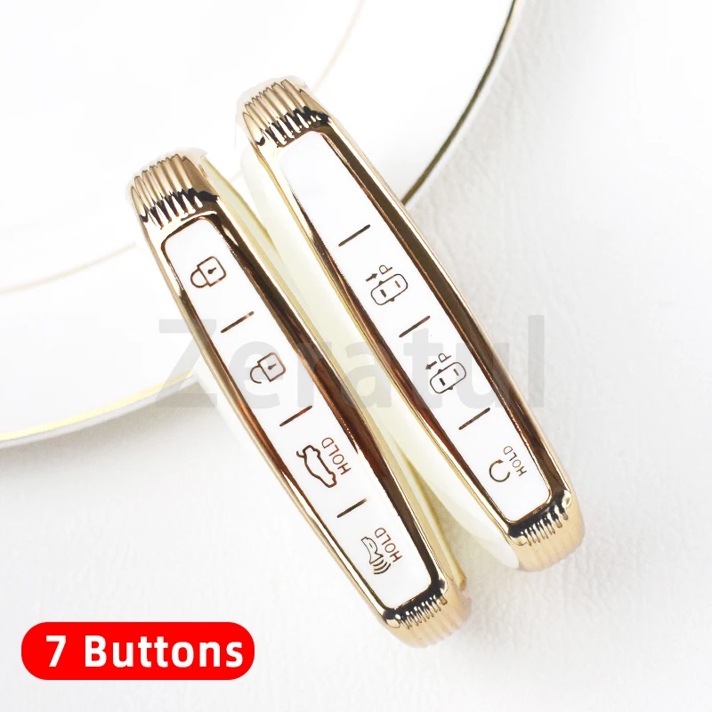 6 7 8 Buttons Auto Shell Fob Holder For Hyundai Genesis G90 G70 G80 EQ900 GV60 2022 TPU Car Key Case Cover Holder Keyless