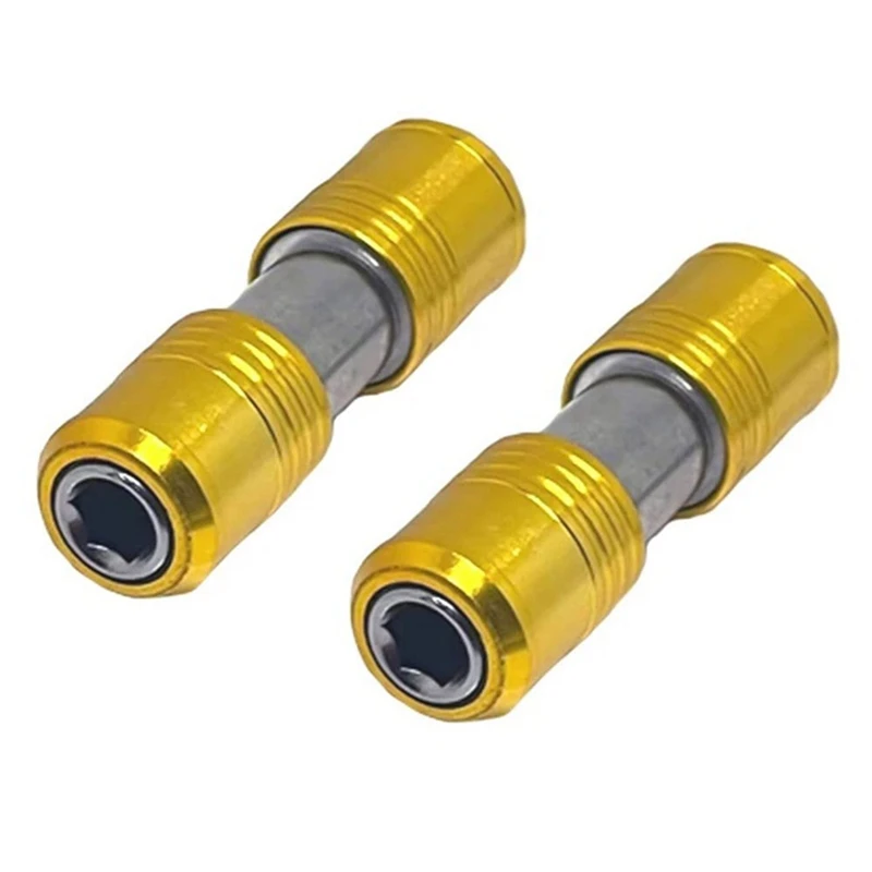 Soporte de puntas de destornillador portátil, varilla de extensión de doble cabeza, liberación rápida, enchufe adaptador de tornillo hexagonal de 1/4 pulgadas, 2 piezas