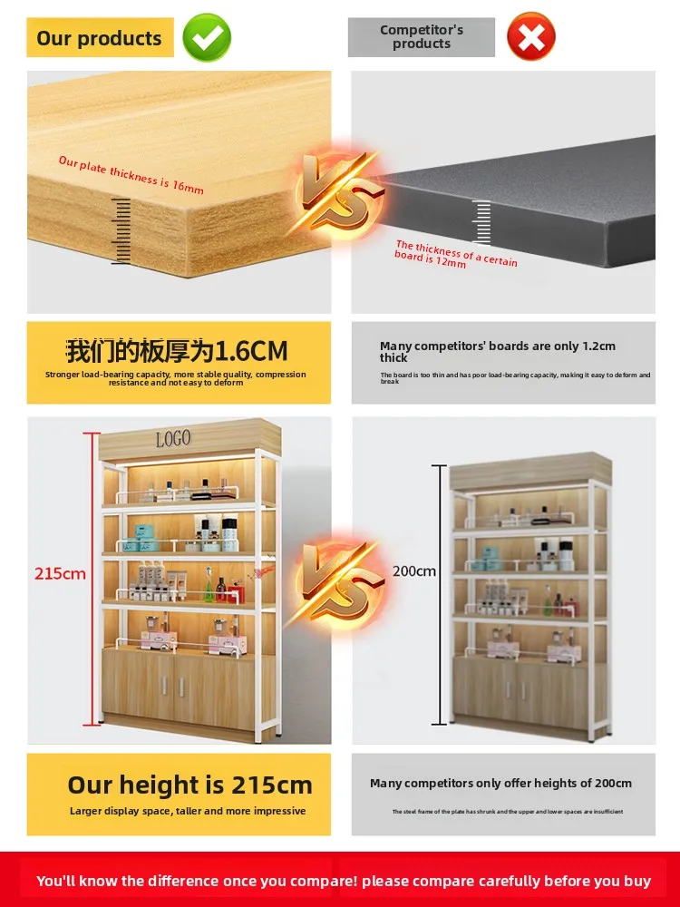 Display Cabinet Display Cosmetics Shelf, Product Sample Multi-layer Supermarket Pet Stationery