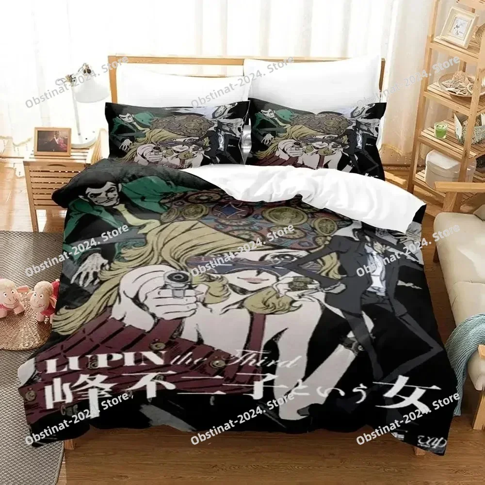 

3d Anime Lupin Third Mine Fujiko Bedding Set Printed single Comforter Quilt Duvet Cover Pillow Case 3 Pieces Set Kids Adult Size