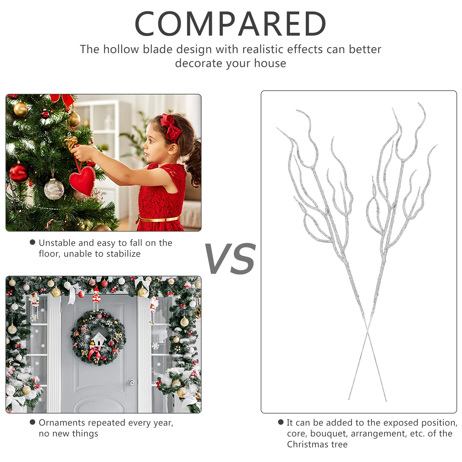 

10pcs Simulation Leaves Decorative Prop For Christmas Tree Xmas Wreath Glitter Leaf Decor Festival Simulation Leaf