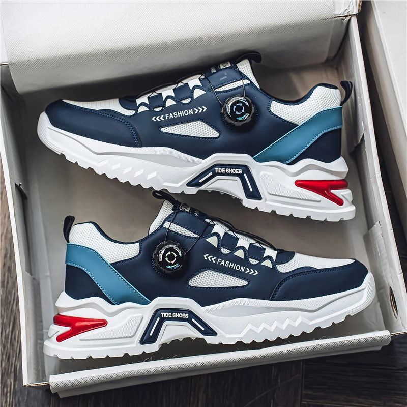 

Korean Rotating Buckle Men's Sports Shoes Hot Sale Comfy Dad Shoes for Men Outdoor Platform Casual Sneakers Man zapatos hombre