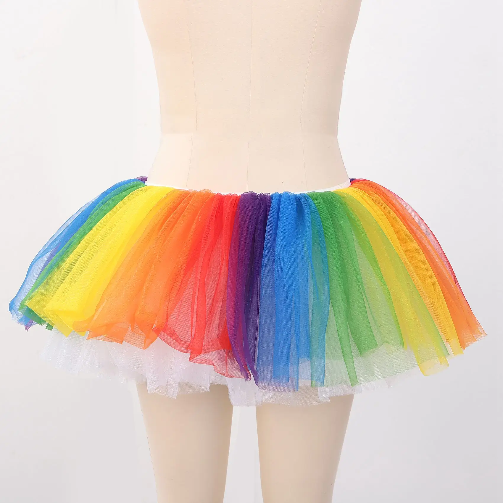 댄스 Tulle Tutu 여성 및 소녀용 5 레이어 투투 댄스 파티 의상, 여러 가지 빛깔의