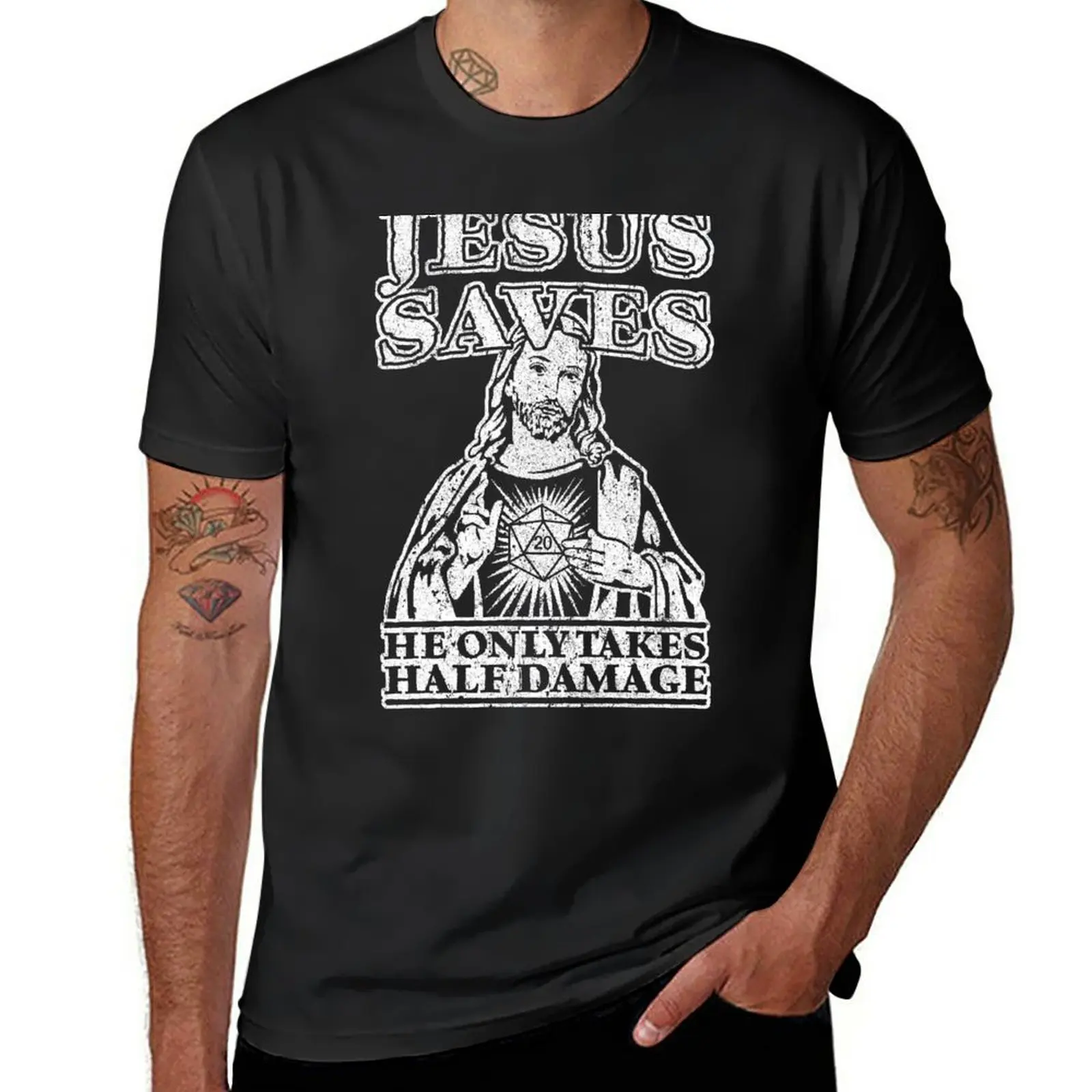 

New Jesus Saves. He Only Takes Half Damage. T-Shirt sublime t shirt sweat shirts men long sleeve t shirts