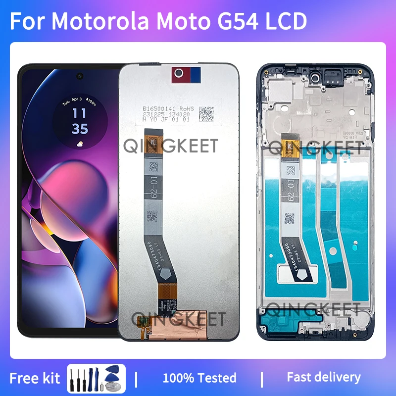 6.5 "nowy dla Motorola Moto G54 LCD XT2343-1 wyświetlacz ekran dotykowy Digitizer zgromadzenie dla Moto G54 XT2343-2 LCD z ramką