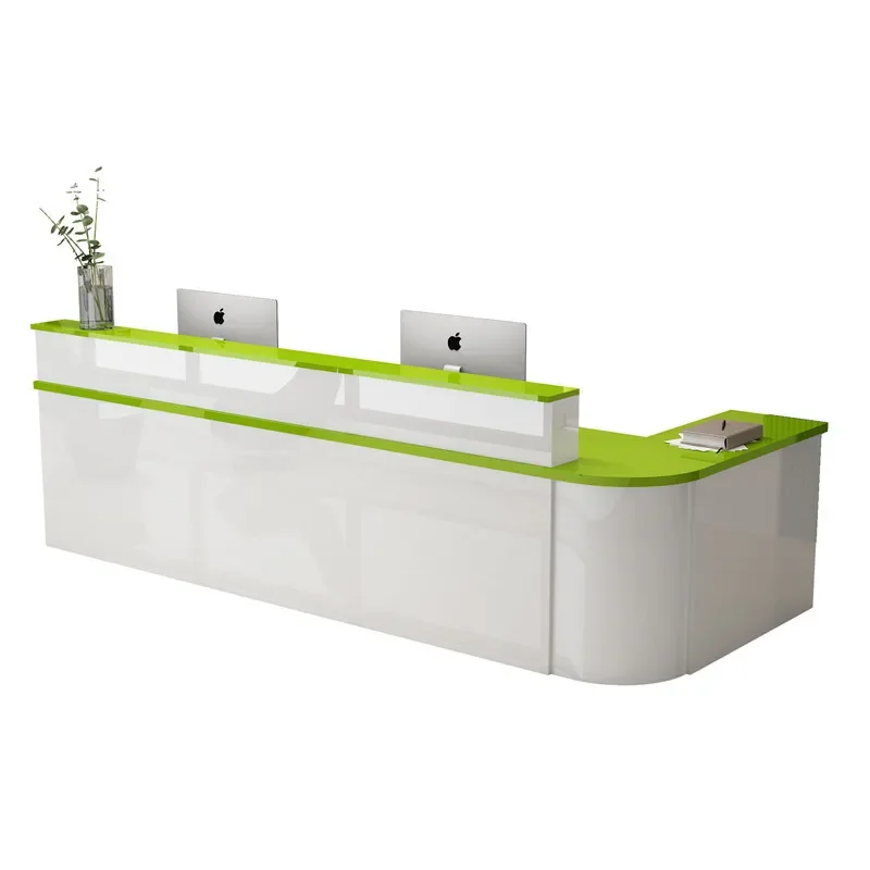 

Company information desk Clothing store Simple modern paint reception desk corner