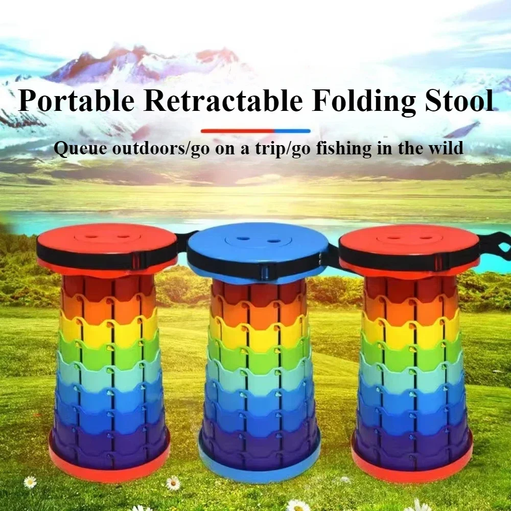 

Multifunctional Portable Stool Outdoor Beach Chair Retractable Adjustable Folding Bench Camping Fishing Multi-scene Suitable