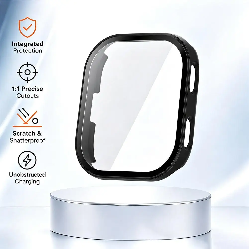 Tempered Glass Watch Protective Case for Amazfit Bip Max Screen Protector & Hard PC Protective Shell Bumper Accessories