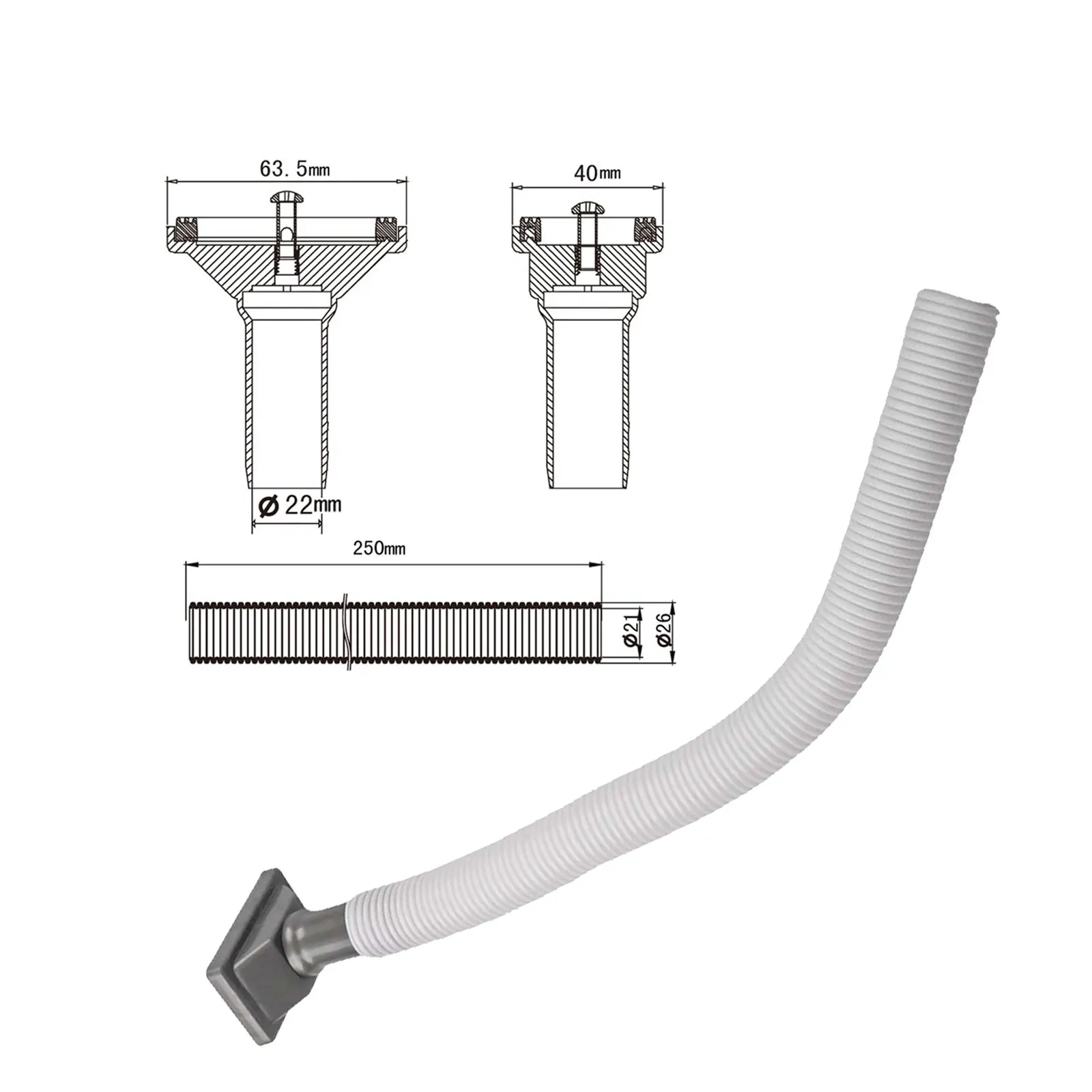 1 PC Overflow Pipe Upward Rectangle Overflow Pipe Head Kitchen Sink Replacement Connector Washbasin Drainer Accessory