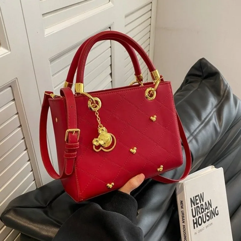 Original Retro Diaper Bag For Women Trendy Letter Logo Crossbody Handbag Leather Commuter Purse High End Minimalist