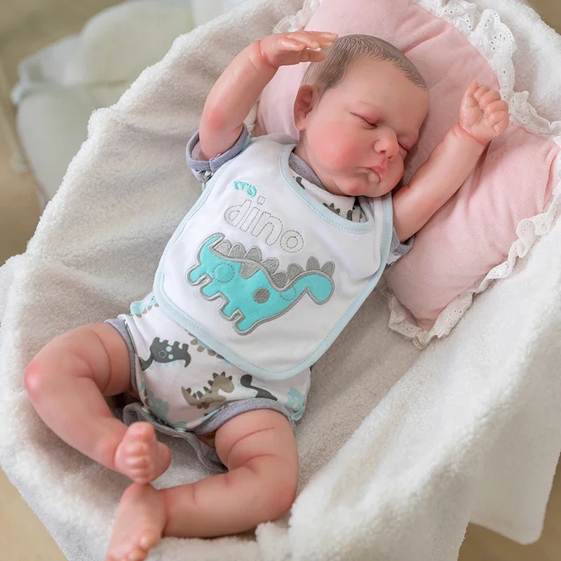 

50CM Newborn Baby Doll Reborn Baby Doll Lifelike 3D Painted Skin with Visible Veins Collecitle Art Doll