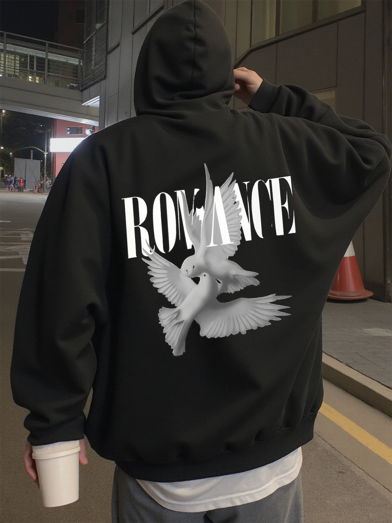 Hoodie for Man Street Wear Romance Dove Print Graphic Hoodies Men Wearing in Spring, Autumn, and Winter Sweatshirt