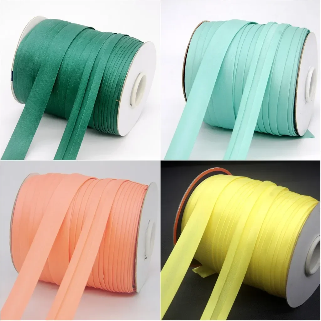 Polyester Satin Bias Binding Tape,size: 20mm,textile Cloth,Chinese Suit,100m DIY Sewing Garment Item Black