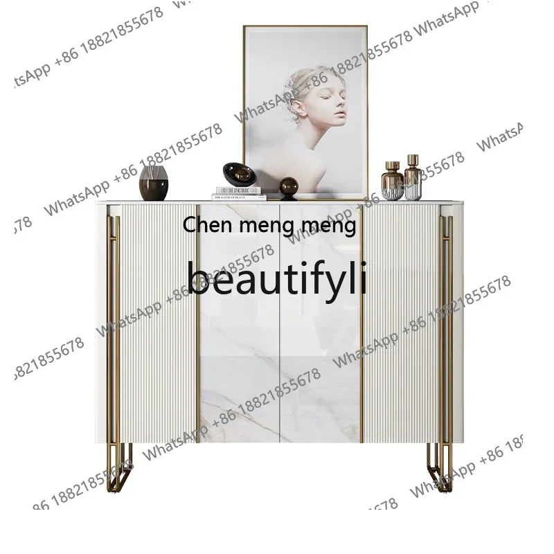 

Modern simple rock slab shoe cabinet Italian-style porch cabinet storage decorative partition household