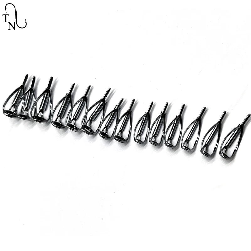 TN07 5PCS  Fishing Rod Tip Guides Rod Eye Building Smooth Iron Fishing Rod Guides Ring Saltwater Repair Kit For Fishing