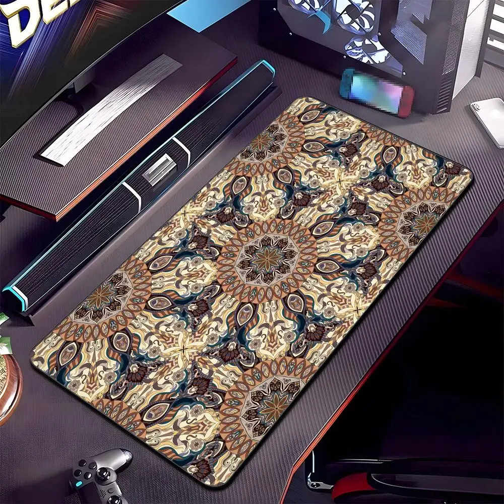 

Коврик для мыши Snycler Boho с узором, большой игровой коврик с прошитыми краями, утолщенный, для компьютерной клавиатуры и стола