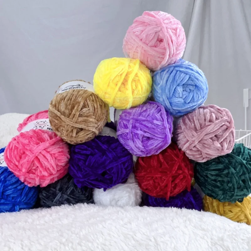 NEEMOY-Chenille Velvet Yarn, Knitting Wool, Thick, Warm, Crochet, Yarns, Cotton, DIY, Hand-Knitted Sweater, 100g, 1Pc