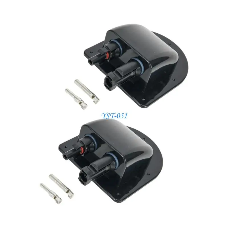 E15A Solar Panel Cable Entry Glands Sealing Box Waterproof Curved Cable Connector Box for Outdoor Solar Installations