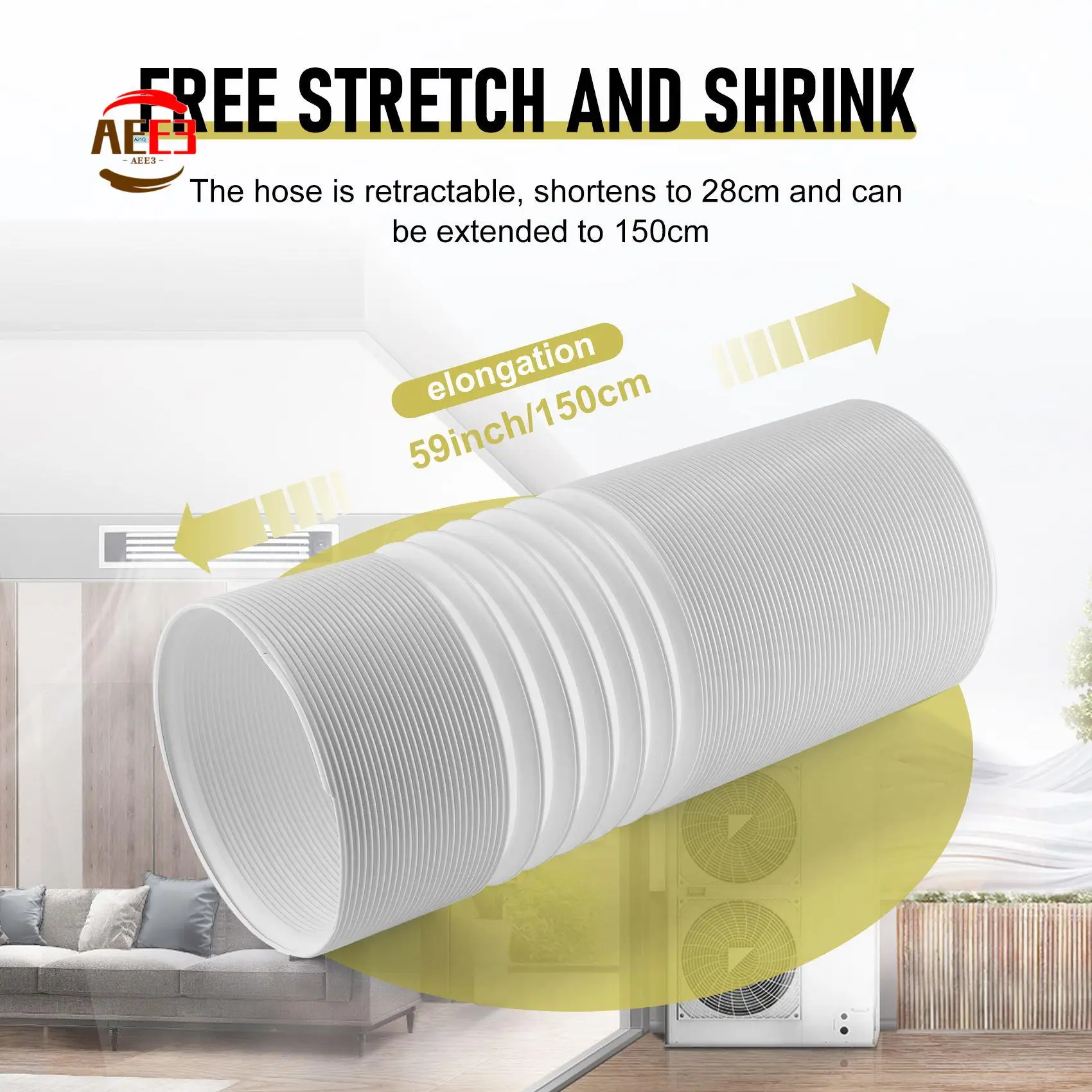 

AEE3-15 см диаметром гибкая выхлопная труба кондиционера воздуховод вентиляционная выходная труба портативный кондиционер на выходе кондиционер