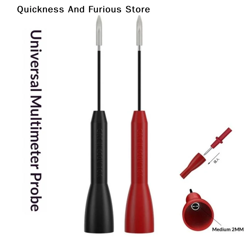 【TO】2mm Test Lead Extension Cover Non Destructive Multimeter Probe Testing Needle For Test Lead Stainless Steel Pin