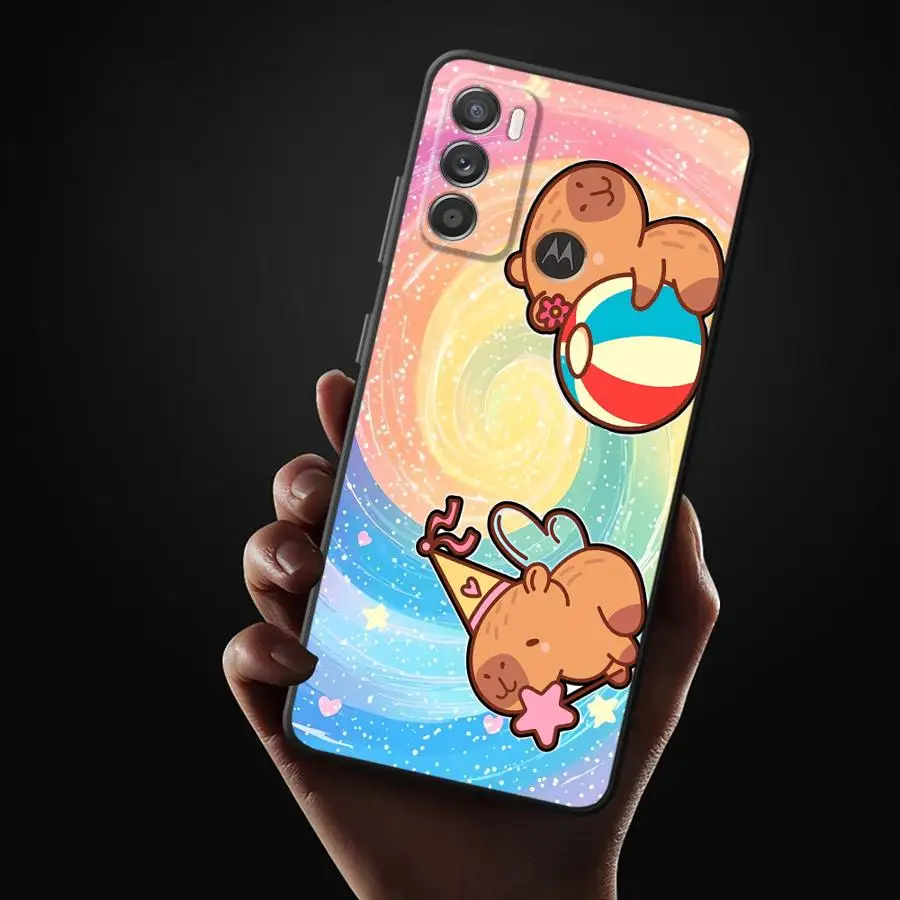 Phone Cover Case for Motorola Moto G50 G53 G30 G71 G60s G51 G73 G32 Edge 20 Pro 30 Lite G52 G22 Edge40 Colorful Capybara (3) view 5