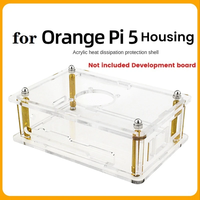 

1 Piece For Orange Pi 5 Development Board Protective Case Acrylic Protective Shell Supporting The Installation Of Cooling Fan