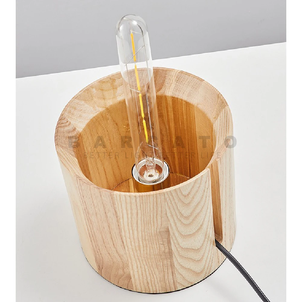 Nordic Design Glass Table Lamp Floor Wood Lights Beside Modern Luminaires for Home Soft Living Room Designer Table Light E14