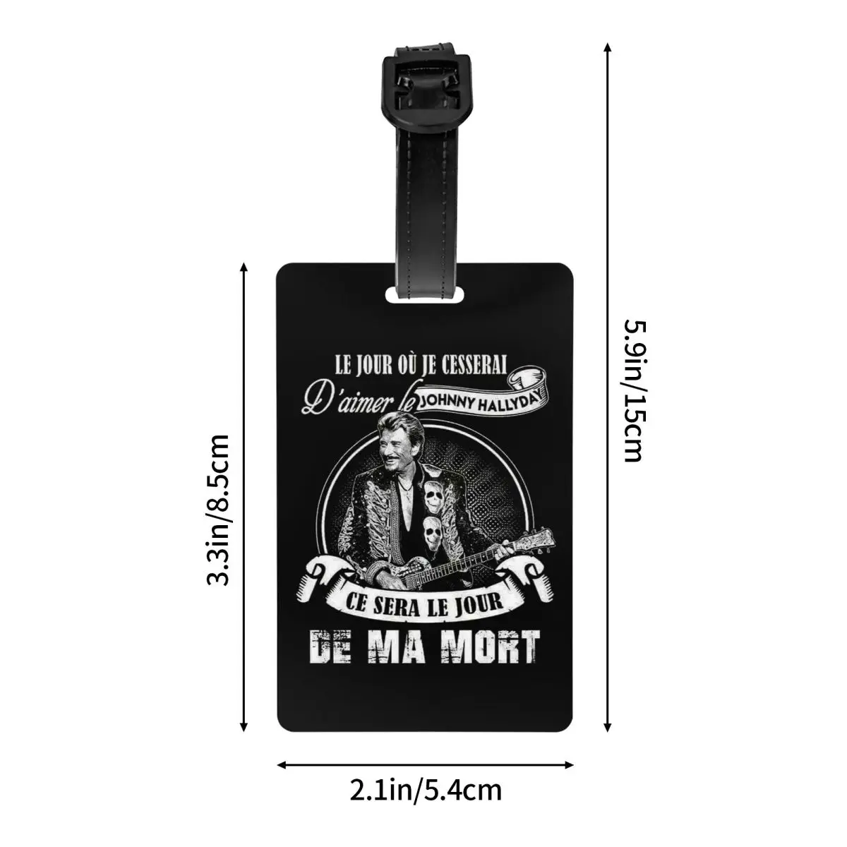 Johnny Hallyday French Singer Luggage Tag for Suitcases Funny Heavy Metal Rock Baggage Tags Privacy Cover Name ID Card