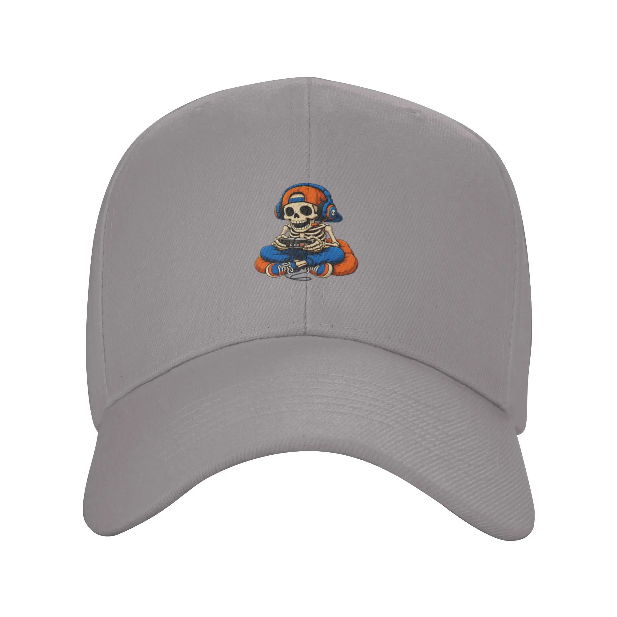 Hot Sale Skeleton Gamer Headphones Controller Art Baseball Cap  Lightweight Women's Visors  Outdoor Walking Women's Visors