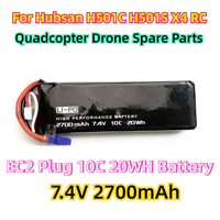 For Hubsan H501C H501S X4 RC Quadcopter Drone Spare Parts 2s 7.4V EC2 Plug 10C 20WH Battery 7.4V 2700mAh Lipo Battery