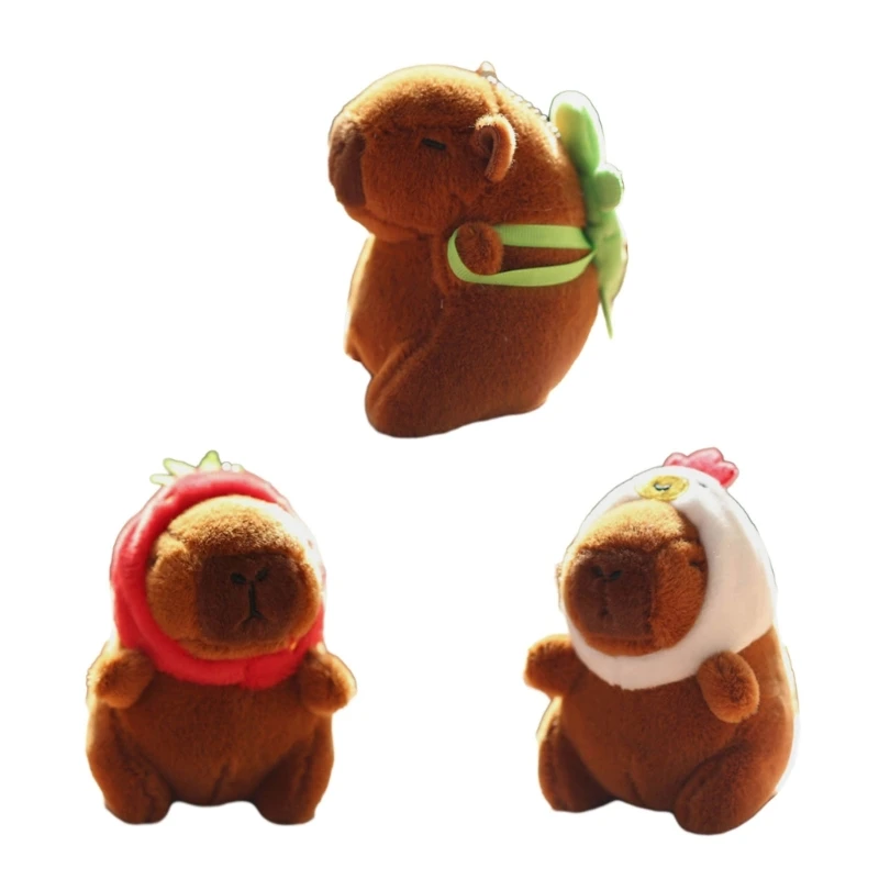 652F Cute Capybara Keychain Plush Bag Pendant Creative Stuffed Doll Keyring Accessory Versatile Bag Charm for Daily Use