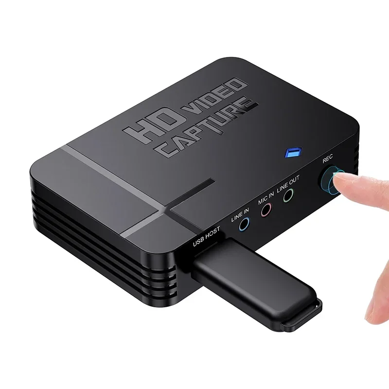 1080P HD AV Video Capture Card Recording Loop Analog To Digital Video Recorder Save To USB Flash Disk Mic in Line In