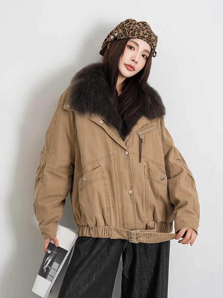 เสื้อโค้ทแฟชั่นผู้หญิง เสื้อแจ็คเก็ตยีนส์ เสื้อพาร์กา เสื้อแจ็คเก็ตพัฟเฟอร์ เสื้อโค้ทขนสุนัขจิ้งจอกแท้สำหรับฤดูหนาว เสื้อแจ็คเก็ตขนห่าน เสื้อคลุมกันหนาว