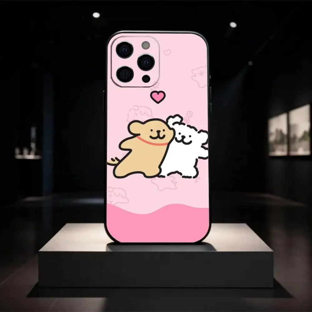 المالطية الكلب لطيف خط الجراء جراب هاتف سيليكون لينة آيفون 17 16 15 14 13 12 11 X XR زائد برو ماكس زائد