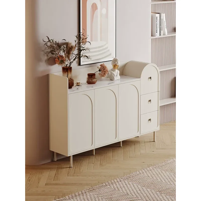 Cream Style Dining Side Cabinet Integrated Wall Locker Living Room Bucket Tea Cabinet Partition Entrance Storage Customizable