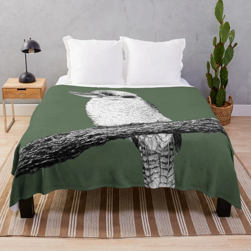 Kookaburra drawing Throw Blanket Bed covers Sofa Camping Blankets