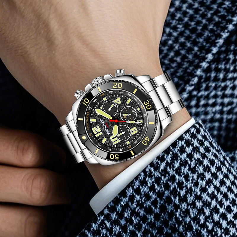 LIGE оригинальные кварцевые часы для мужчин, модные роскошные повседневные водонепроницаемые мужские часы из нержавеющей стали с хронографом и календарем