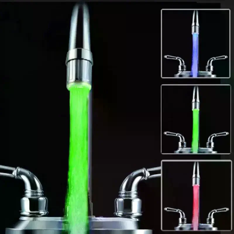 3-Kleur LED Sensor Kraan Temperatuurgevoelig Licht Waterbesparende Streamen Licht Kraan Beluchter Tap Nozzle Voor Keuken badkamer