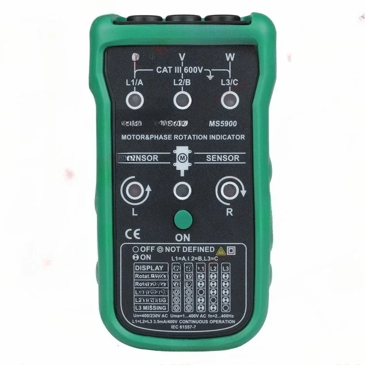 

Motor phase sequence indicator, magnetic field detection, phase sequence table