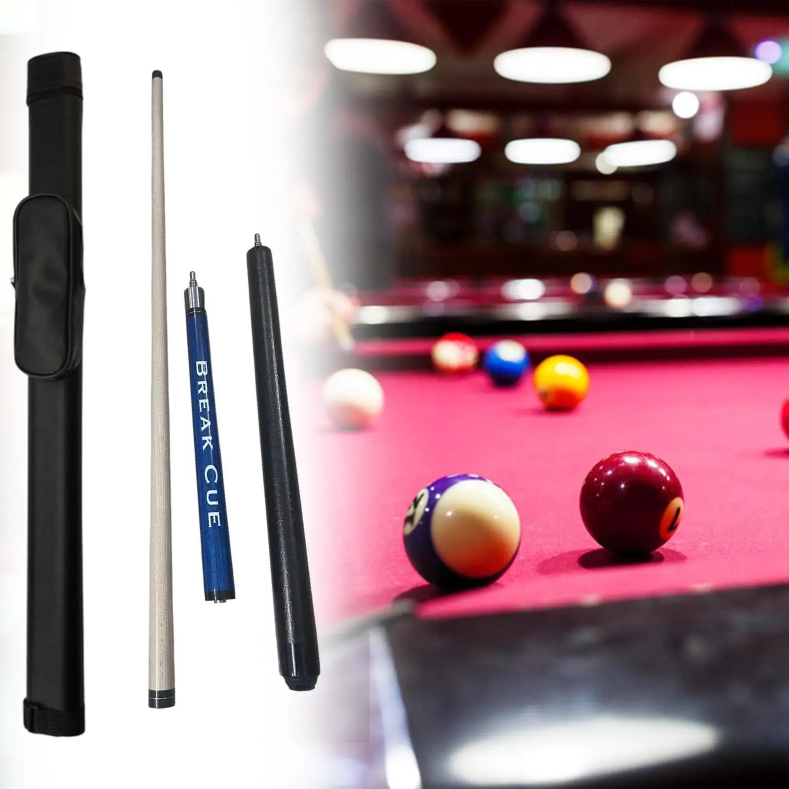 

Break Jump Cue Segmented Professional Billiard Pool Cue Stick 13.8mm Tip 56" for Club Billiard Room Pool Game Starters Men Gift